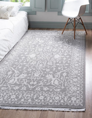 Light Gray 4' 1 x 6' 1 New Classical Rectangle Area Rug 70% Polypropylene & 30% Polyester Traditional Vintage Distressed Carpet for Interior Design Home Decor for Sale at Rug Engine