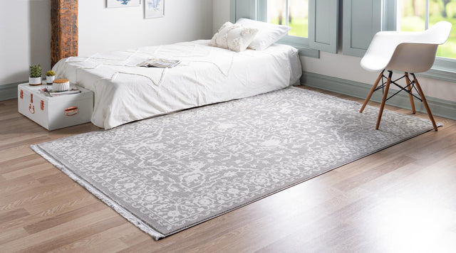 Light Gray 4' 1 x 6' 1 New Classical Rectangle Area Rug 70% Polypropylene & 30% Polyester Traditional Vintage Distressed Carpet for Interior Design Home Decor for Sale at Rug Engine