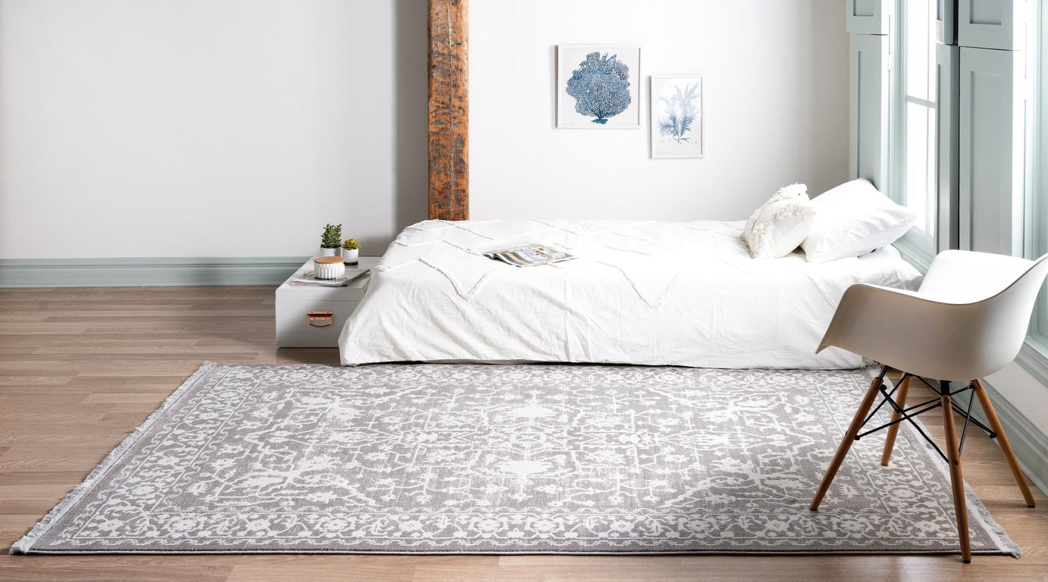 Light Gray 5' 1 x 8' New Classical Rectangle Area Rug 70% Polypropylene & 30% Polyester Traditional Vintage Distressed Carpet for Interior Design Home Decor for Sale at Rug Engine