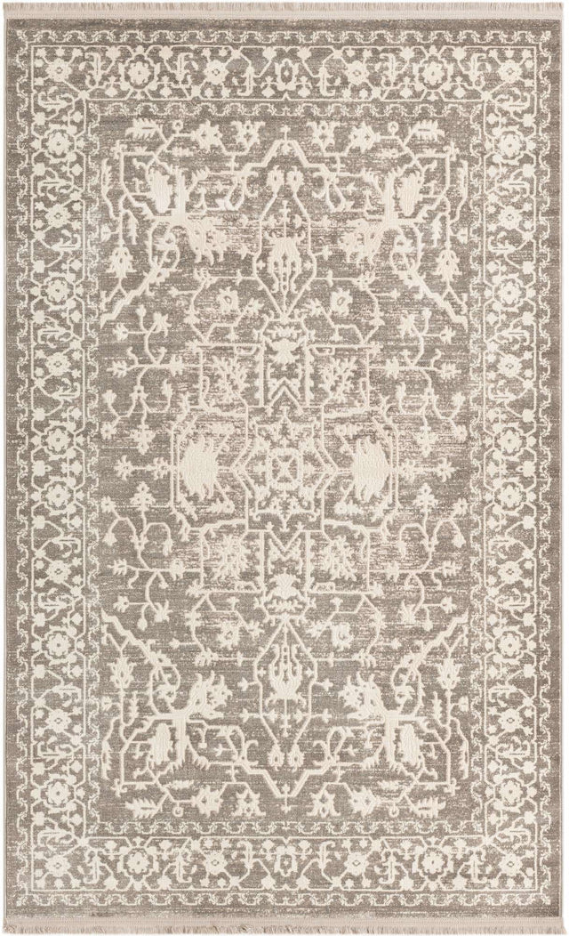 Light Gray 5' 1 x 8' New Classical Rectangle Area Rug 70% Polypropylene & 30% Polyester Traditional Vintage Distressed Carpet for Interior Design Home Decor for Sale at Rug Engine