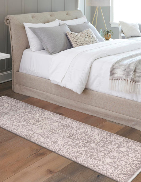 Light Gray 2' 7 x 10' New Classical Runner Area Rug 70% Polypropylene & 30% Polyester Traditional Vintage Distressed Carpet for Interior Design Home Decor for Sale at Rug Engine