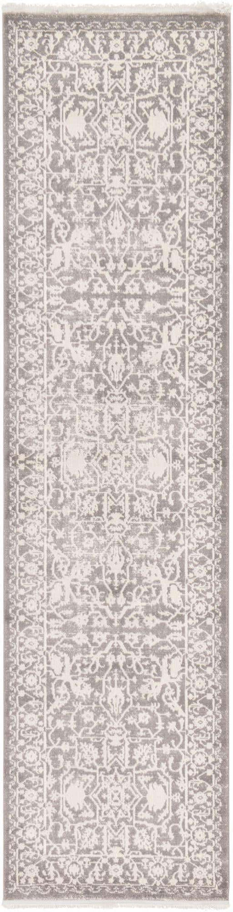 Light Gray 2' 7 x 10' New Classical Runner Area Rug 70% Polypropylene & 30% Polyester Traditional Vintage Distressed Carpet for Interior Design Home Decor for Sale at Rug Engine