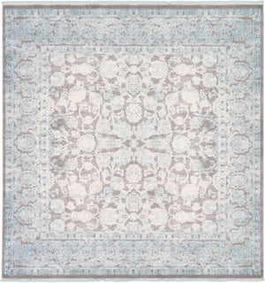 Light Blue 8' x 8' New Classical Square Rug