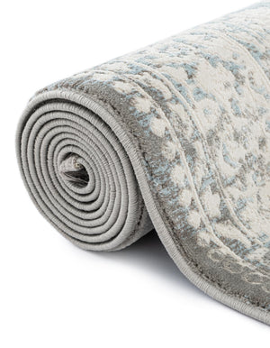 Light Blue 2' 7 x 10' New Classical Runner Area Rug 70% Polypropylene & 30% Polyester Traditional Vintage Distressed Carpet for Interior Design Home Decor for Sale at Rug Engine