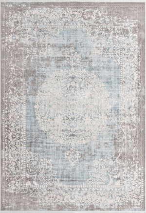 Light Blue 8' x 11' 4 New Classical Rectangle Area Rug 70% Polypropylene & 30% Polyester Traditional Vintage Distressed Carpet for Interior Design Home Decor for Sale at Rug Engine