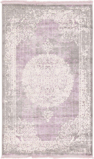 Purple 3' 3 x 5' 3 New Classical Rectangle Area Rug 70% Polypropylene & 30% Polyester Traditional Vintage Distressed Carpet for Interior Design Home Decor for Sale at Rug Engine