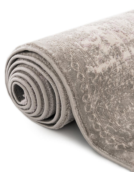 Purple 8' x 8' New Classical Round Area Rug 70% Polypropylene & 30% Polyester Traditional Vintage Distressed Carpet for Interior Design Home Decor for Sale at Rug Engine