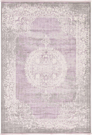 Purple 7' x 10' New Classical Rectangle Area Rug 70% Polypropylene & 30% Polyester Traditional Vintage Distressed Carpet for Interior Design Home Decor for Sale at Rug Engine