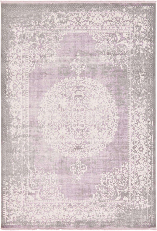 Purple 8' x 11' 4 New Classical Rectangle Area Rug 70% Polypropylene & 30% Polyester Traditional Vintage Distressed Carpet for Interior Design Home Decor for Sale at Rug Engine