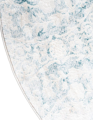 Light Blue 4' 1 x 4' 1 New Classical Round Area Rug 70% Polypropylene & 30% Polyester Traditional Vintage Distressed Carpet for Interior Design Home Decor for Sale at Rug Engine