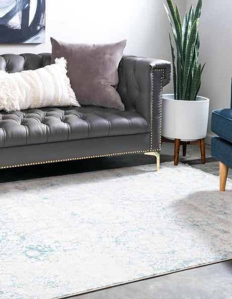 Light Blue 7' x 10' New Classical Rectangle Area Rug 70% Polypropylene & 30% Polyester Traditional Vintage Distressed Carpet for Interior Design Home Decor for Sale at Rug Engine