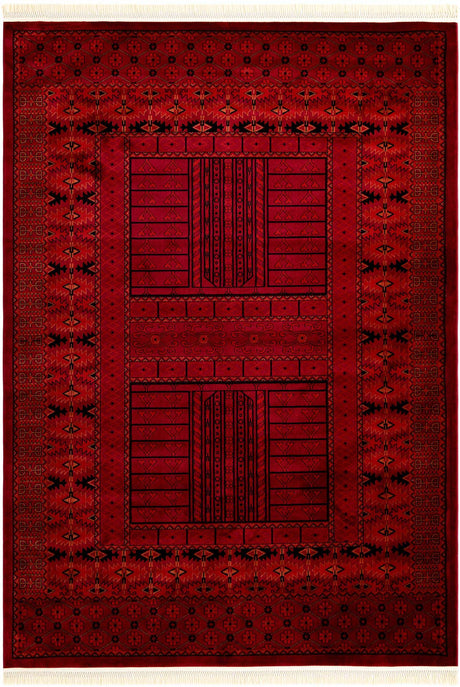 Red 7' 10 x 11' Tekke Rectangle Area Rug Classic Traditional Vintage Design Carpet for Living Rooms, Dining, Bedrooms, Office Space for Sale at Rug Engine