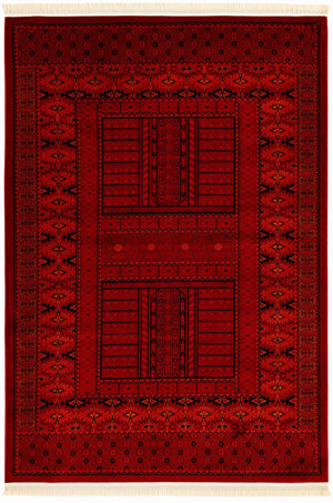 Red 7' 1 x 10' Tekke Rectangle Area Rug Classic Traditional Vintage Design Carpet for Living Rooms, Dining, Bedrooms, Office Space for Sale at Rug Engine