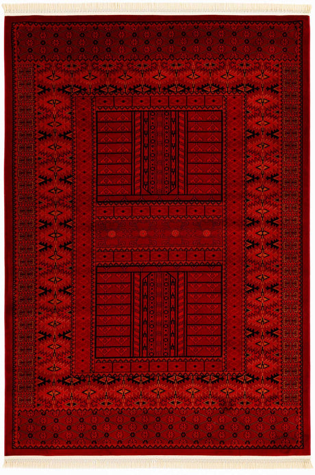 Red 7' 1 x 10' Tekke Rectangle Area Rug Classic Traditional Vintage Design Carpet for Living Rooms, Dining, Bedrooms, Office Space for Sale at Rug Engine