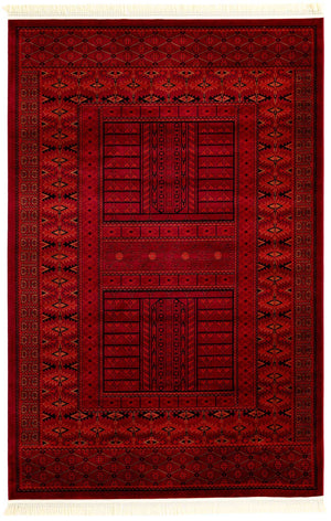 Red 6' 1 x 9' Tekke Rectangle Area Rug Classic Traditional Vintage Design Carpet for Living Rooms, Dining, Bedrooms, Office Space for Sale at Rug Engine