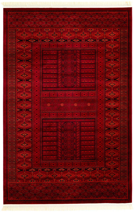 Red 6' 1 x 9' Tekke Rectangle Area Rug Classic Traditional Vintage Design Carpet for Living Rooms, Dining, Bedrooms, Office Space for Sale at Rug Engine