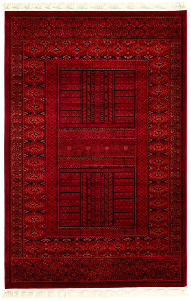 Red 6' 1 x 9' Tekke Rectangle Area Rug Classic Traditional Vintage Design Carpet for Living Rooms, Dining, Bedrooms, Office Space for Sale at Rug Engine