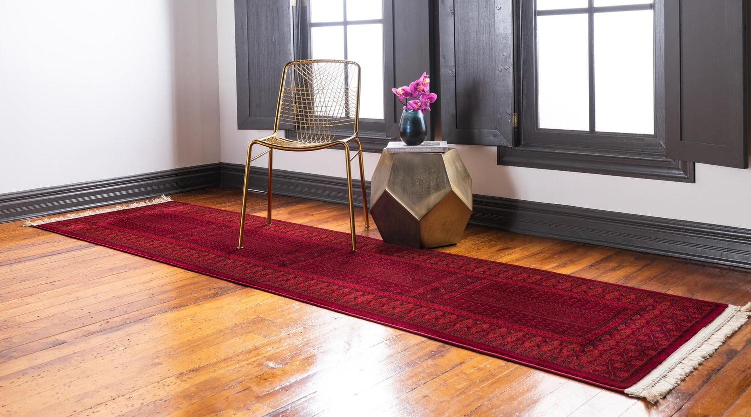 Red 2' x 8' Tekke Runner Area Rug Classic Traditional Vintage Design Carpet for Living Rooms, Dining, Bedrooms, Office Space for Sale at Rug Engine