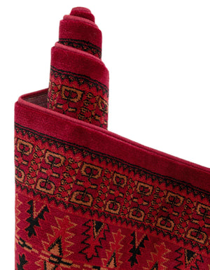 Red 2' x 5' 3 Tekke Runner Area Rug Classic Traditional Vintage Design Carpet for Living Rooms, Dining, Bedrooms, Office Space for Sale at Rug Engine