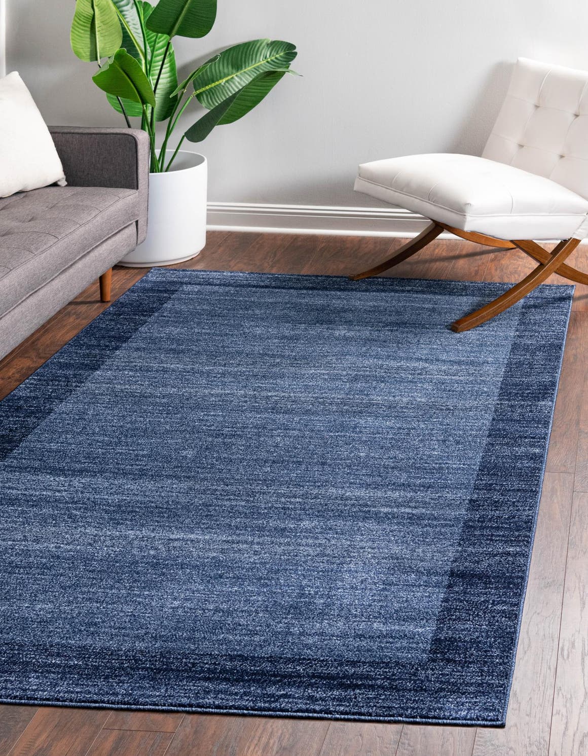 Navy Blue 7' 10 x 11' Del Mar Rectangle Area Rug 100% Polypropylene Easy Clean Stain Resistant Vivid Modern Carpet Mat for Home Decor Interior Designing for Sale at Rug Engine