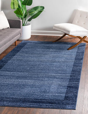 Navy Blue 7' 10 x 11' Del Mar Rectangle Area Rug 100% Polypropylene Easy Clean Stain Resistant Vivid Modern Carpet Mat for Home Decor Interior Designing for Sale at Rug Engine