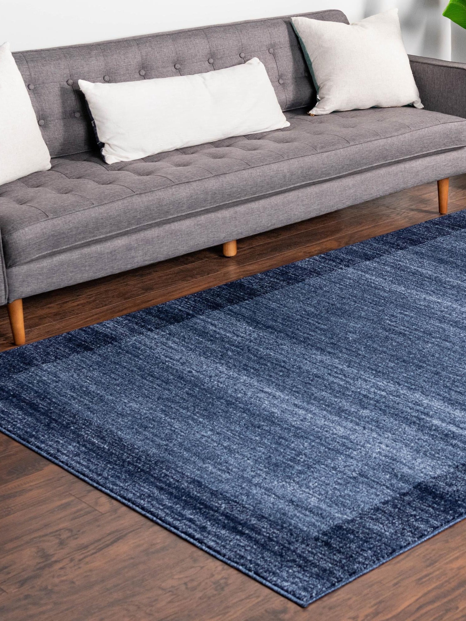 Navy Blue 7' 1 x 10' Del Mar Rectangle Area Rug 100% Polypropylene Easy Clean Stain Resistant Vivid Modern Carpet Mat for Home Decor Interior Designing for Sale at Rug Engine