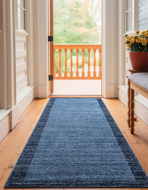 Navy Blue 2' x 6' 1 Del Mar Runner Area Rug 100% Polypropylene Easy Clean Stain Resistant Vivid Modern Carpet Mat for Home Decor Interior Designing for Sale at Rug Engine