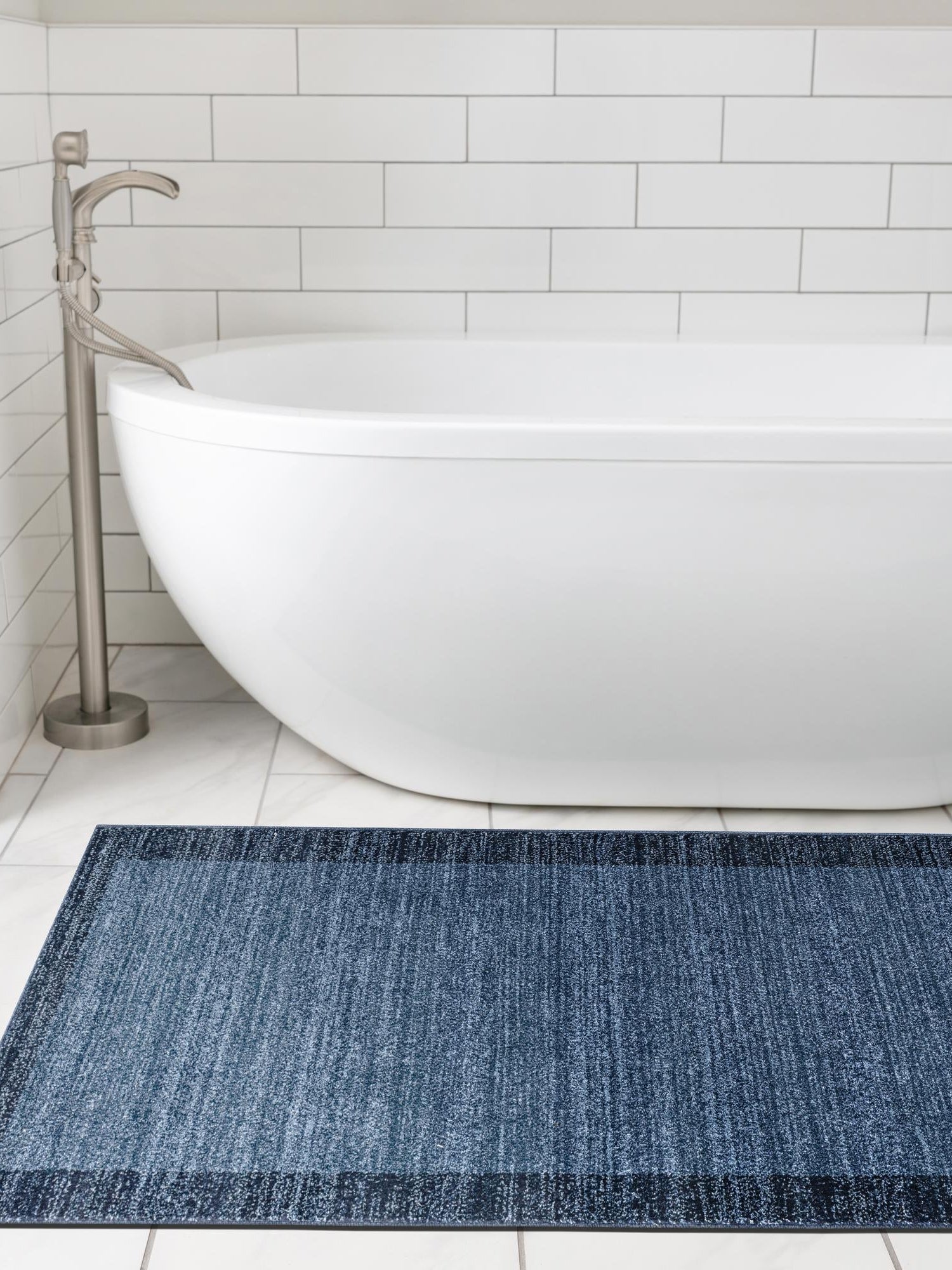 Navy Blue 2' x 8' Del Mar Runner Area Rug 100% Polypropylene Easy Clean Stain Resistant Vivid Modern Carpet Mat for Home Decor Interior Designing for Sale at Rug Engine