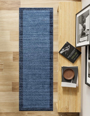 Navy Blue 2' x 6' 1 Del Mar Runner Area Rug 100% Polypropylene Easy Clean Stain Resistant Vivid Modern Carpet Mat for Home Decor Interior Designing for Sale at Rug Engine