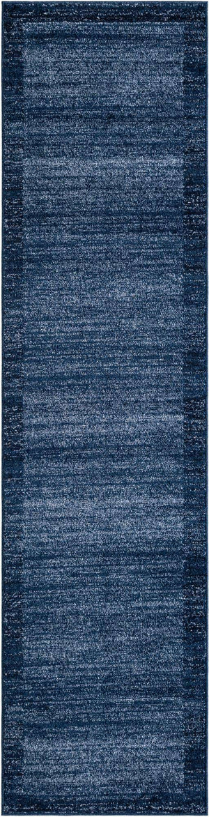 Navy Blue 2' 7 x 10' Del Mar Runner Area Rug 100% Polypropylene Easy Clean Stain Resistant Vivid Modern Carpet Mat for Home Decor Interior Designing for Sale at Rug Engine