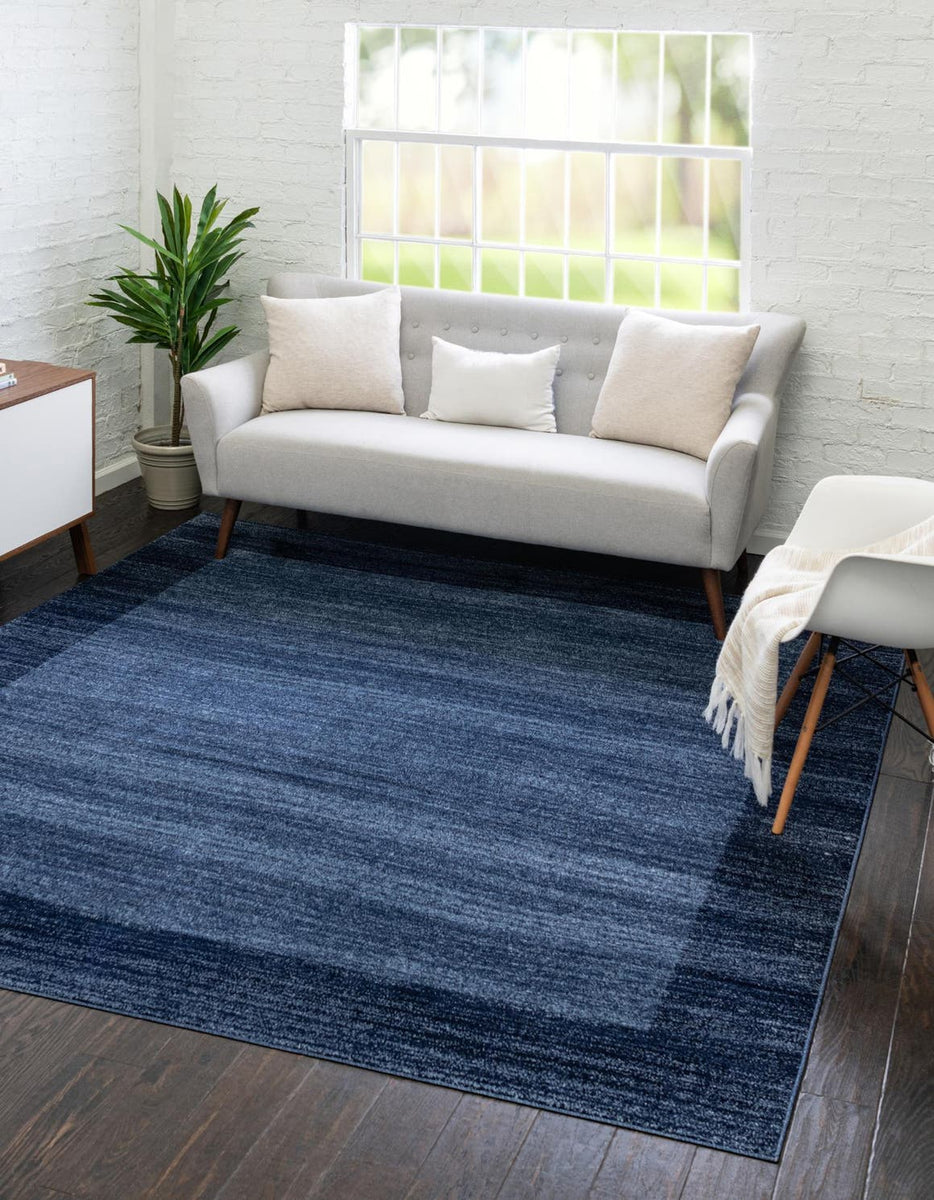 Navy Blue 7' 10 x 7' 10 Del Mar Square Area Rug 100% Polypropylene Eas ...