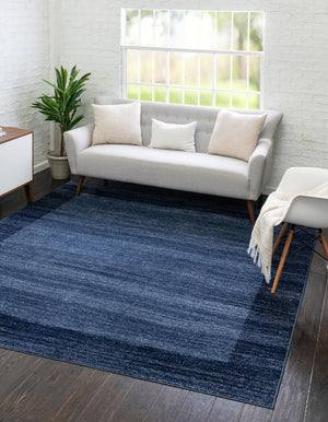 Navy Blue 7' 10 x 7' 10 Del Mar Square Area Rug 100% Polypropylene Easy Clean Stain Resistant Vivid Modern Carpet Mat for Home Decor Interior Designing for Sale at Rug Engine