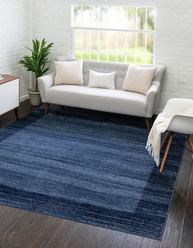 Navy Blue 7' 10 x 7' 10 Del Mar Square Area Rug 100% Polypropylene Easy Clean Stain Resistant Vivid Modern Carpet Mat for Home Decor Interior Designing for Sale at Rug Engine