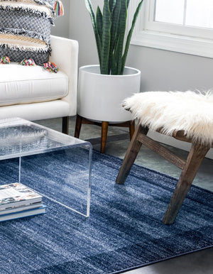 Navy Blue 7' 10 x 7' 10 Del Mar Square Area Rug 100% Polypropylene Easy Clean Stain Resistant Vivid Modern Carpet Mat for Home Decor Interior Designing for Sale at Rug Engine