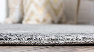 Light Gray 4' 1 x 4' 1 Del Mar Round Area Rug 100% Polypropylene Easy Clean Stain Resistant Vivid Modern Carpet Mat for Home Decor Interior Designing for Sale at Rug Engine