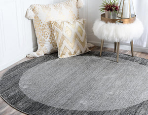 Light Gray 6' 1 x 6' 1 Del Mar Round Area Rug 100% Polypropylene Easy Clean Stain Resistant Vivid Modern Carpet Mat for Home Decor Interior Designing for Sale at Rug Engine