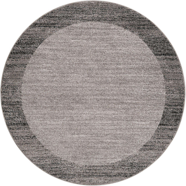 Light Gray 6' 1 x 6' 1 Del Mar Round Area Rug 100% Polypropylene Easy Clean Stain Resistant Vivid Modern Carpet Mat for Home Decor Interior Designing for Sale at Rug Engine