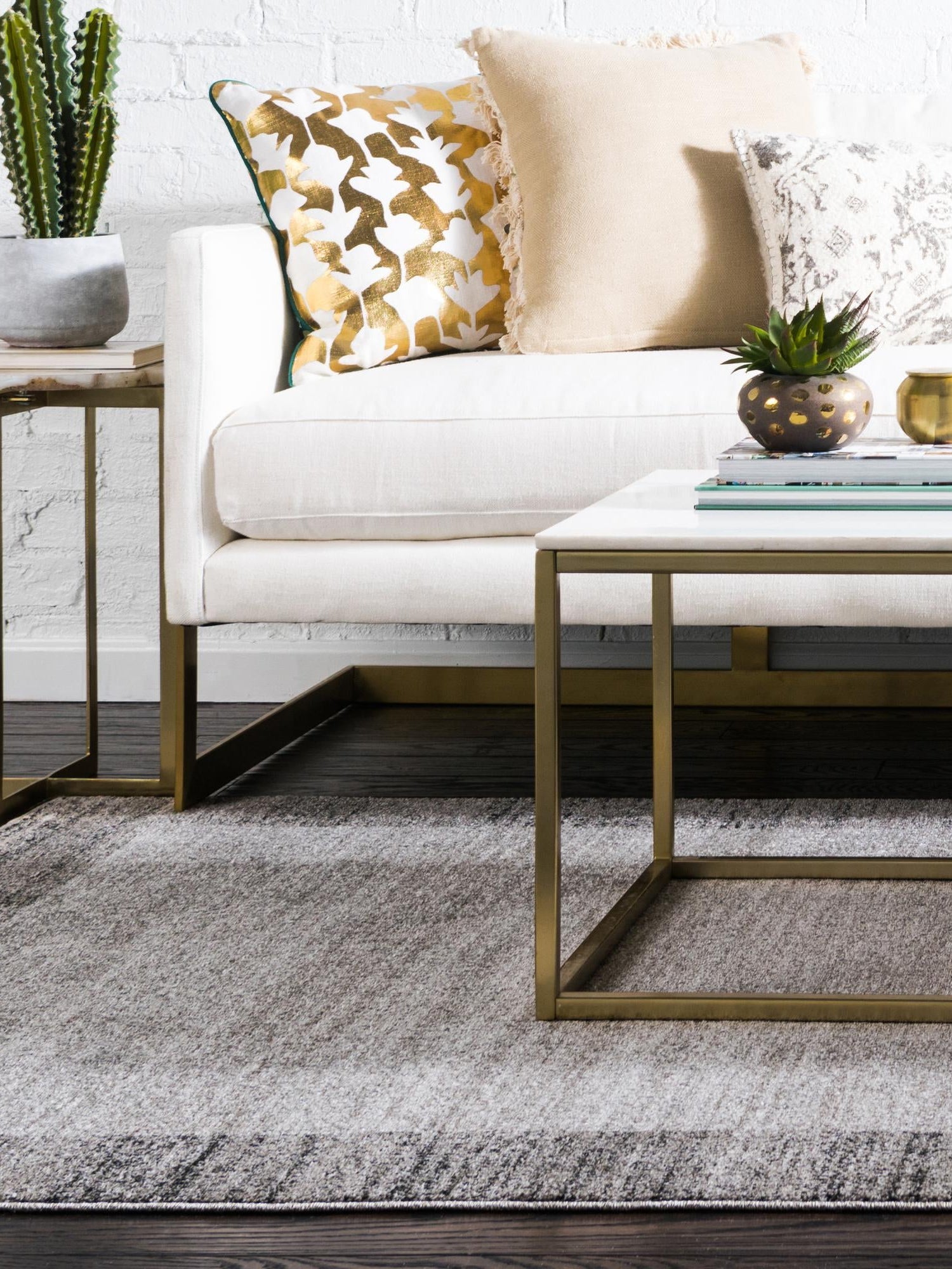 Light Gray 5' 3 x 8' Del Mar Rectangle Area Rug 100% Polypropylene Easy Clean Stain Resistant Vivid Modern Carpet Mat for Home Decor Interior Designing for Sale at Rug Engine