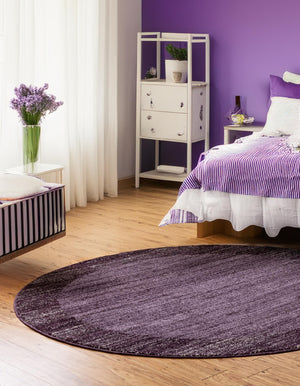 Violet 7' 10 x 7' 10 Del Mar Round Area Rug 100% Polypropylene Easy Clean Stain Resistant Vivid Modern Carpet Mat for Home Decor Interior Designing for Sale at Rug Engine