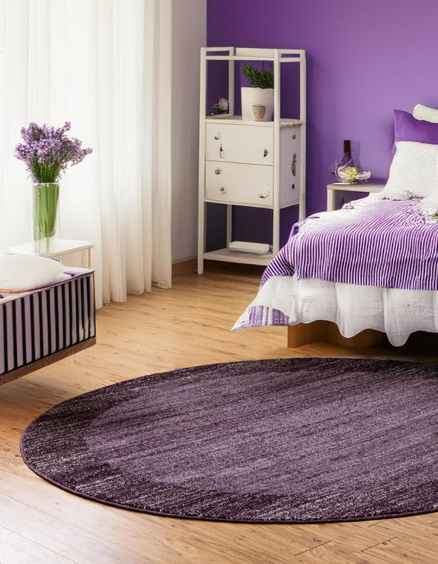 Violet 7' 10 x 7' 10 Del Mar Round Area Rug 100% Polypropylene Easy Clean Stain Resistant Vivid Modern Carpet Mat for Home Decor Interior Designing for Sale at Rug Engine