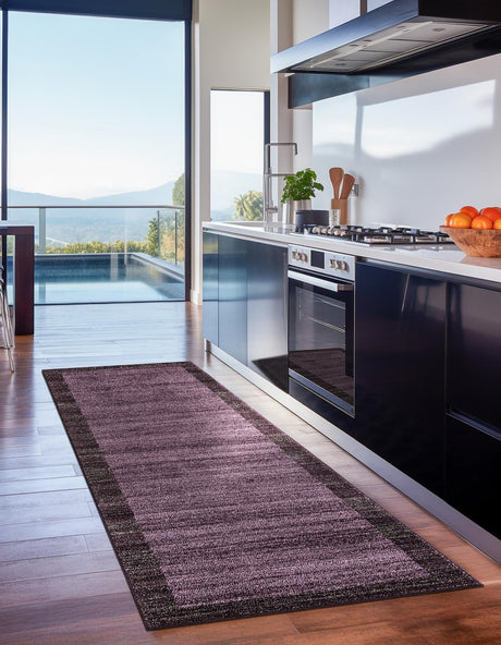 Violet 2' 7 x 10' Del Mar Runner Area Rug 100% Polypropylene Easy Clean Stain Resistant Vivid Modern Carpet Mat for Home Decor Interior Designing for Sale at Rug Engine