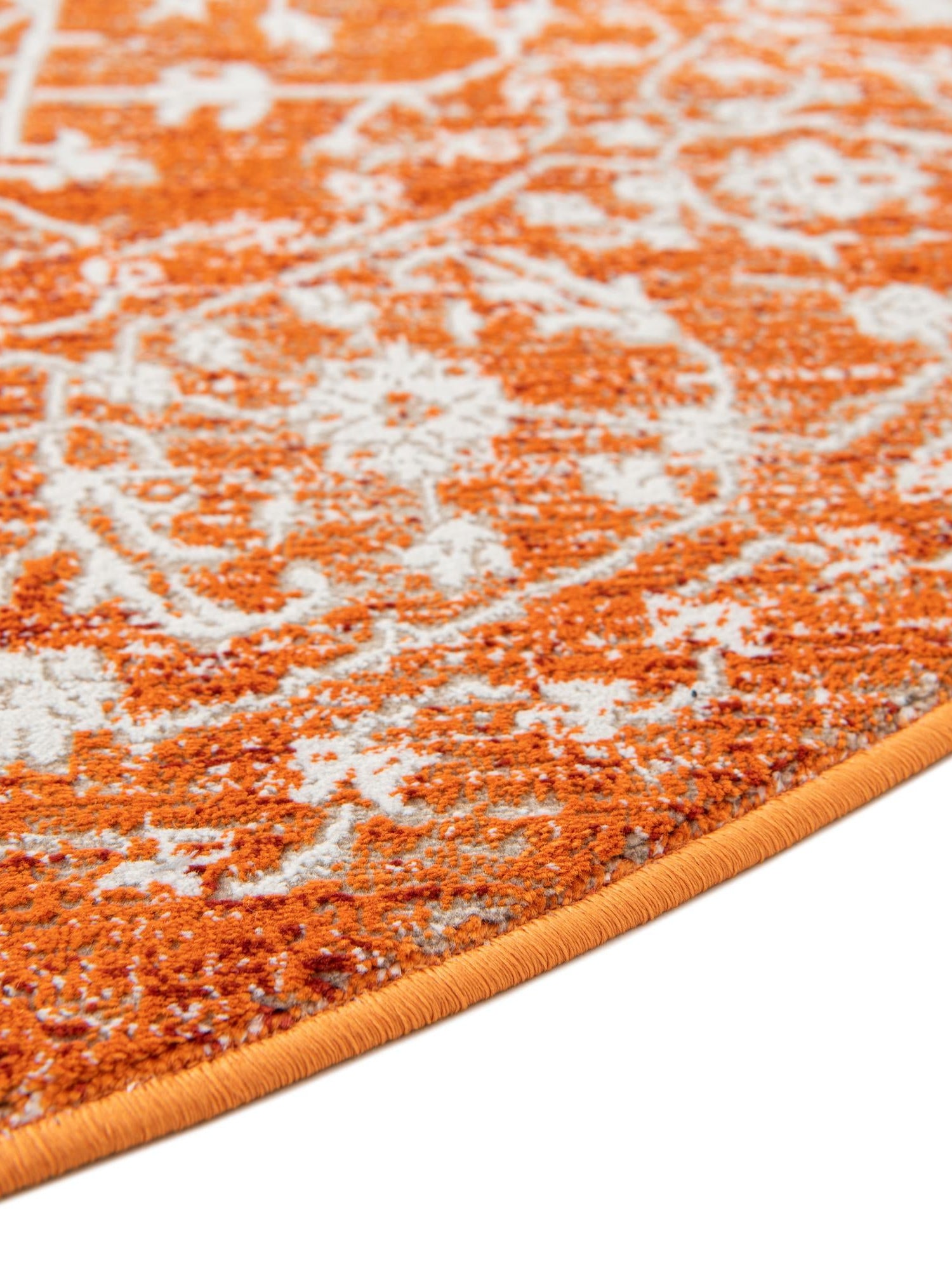 Terracotta 6' 1 x 6' 1 New Classical Round Area Rug 70% Polypropylene & 30% Polyester Traditional Vintage Distressed Carpet for Interior Design Home Decor for Sale at Rug Engine