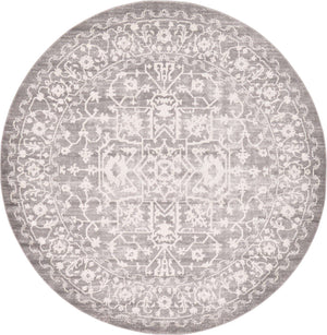 Light Gray 8' x 8' New Classical Round Rug
