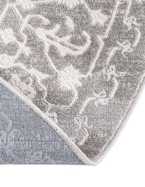 Light Gray 5' x 5' New Classical Round Area Rug 70% Polypropylene & 30% Polyester Traditional Vintage Distressed Carpet for Interior Design Home Decor for Sale at Rug Engine