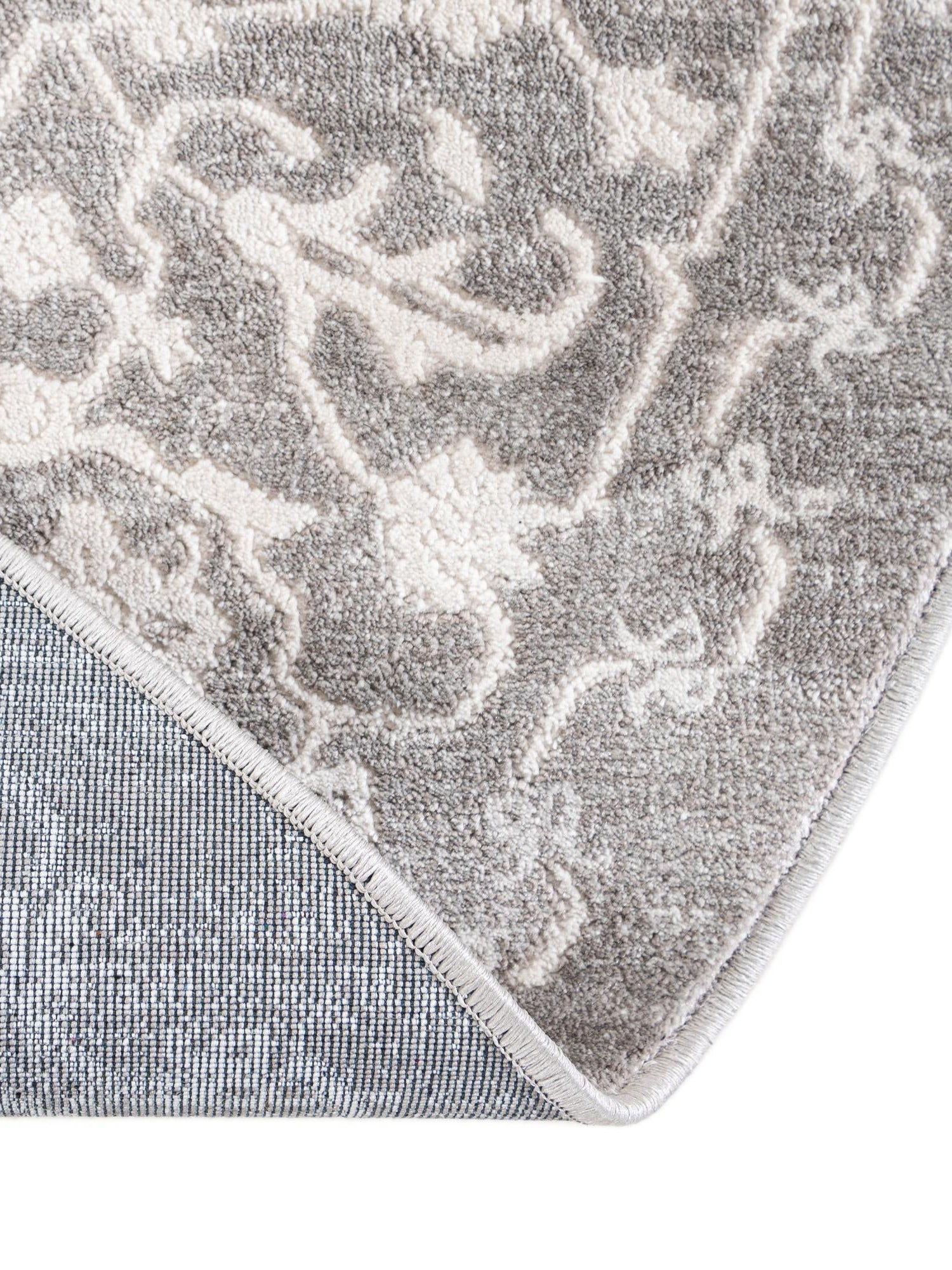 Light Gray 8' x 8' New Classical Round Area Rug 70% Polypropylene & 30% Polyester Traditional Vintage Distressed Carpet for Interior Design Home Decor for Sale at Rug Engine