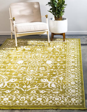 Light Green 4' 1 x 6' 1 New Classical Rectangle Area Rug 70% Polypropylene & 30% Polyester Traditional Vintage Distressed Carpet for Interior Design Home Decor for Sale at Rug Engine