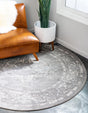 Light Gray 4' 1 x 4' 1 New Classical Round Area Rug 70% Polypropylene & 30% Polyester Traditional Vintage Distressed Carpet for Interior Design Home Decor for Sale at Rug Engine