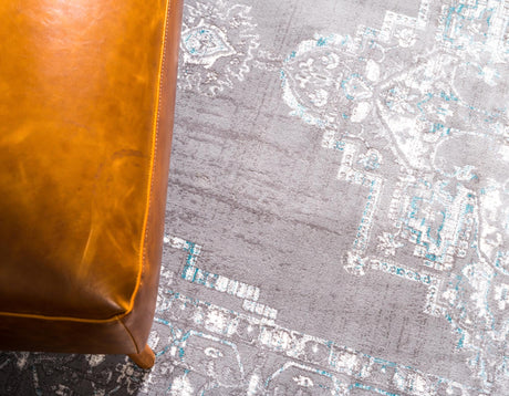 Light Gray 4' 1 x 4' 1 New Classical Round Area Rug 70% Polypropylene & 30% Polyester Traditional Vintage Distressed Carpet for Interior Design Home Decor for Sale at Rug Engine