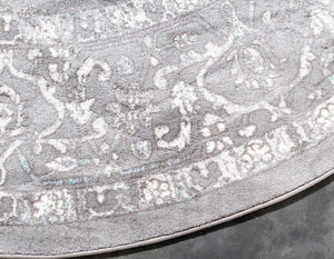 Light Gray 6' 1 x 6' 1 New Classical Round Rug