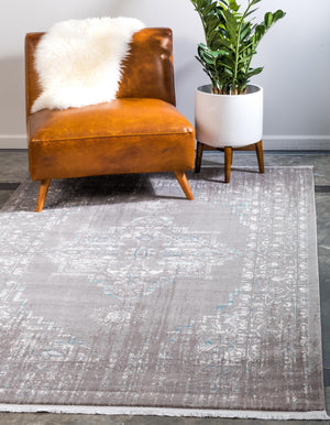 Light Gray 5' 1 x 8' New Classical Rectangle Area Rug 70% Polypropylene & 30% Polyester Traditional Vintage Distressed Carpet for Interior Design Home Decor for Sale at Rug Engine